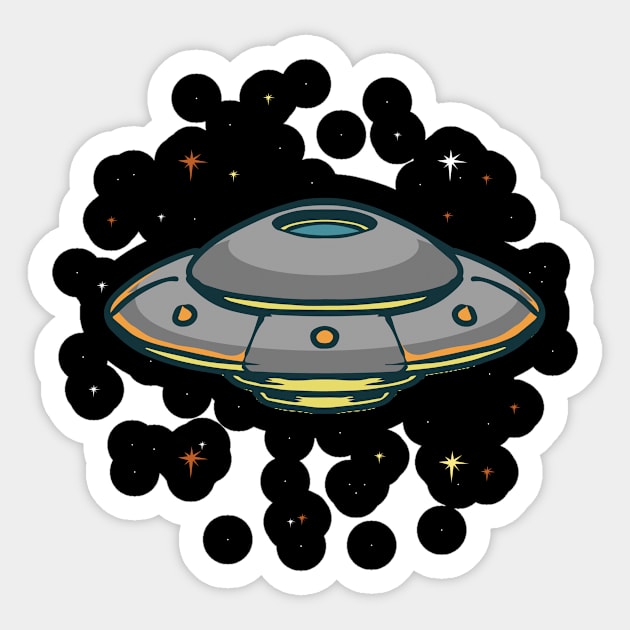 UFO Space Sticker by Invectus Studio Store